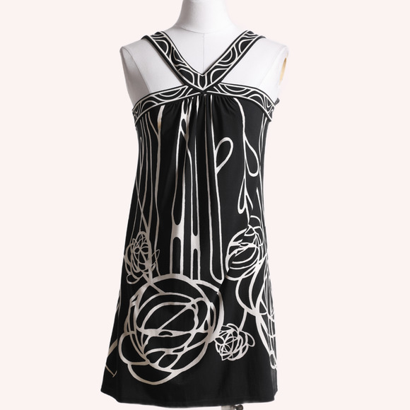 bcbg black and white halter dress BCBGMaxAzria | Dresses | Bcbgmaxazria Patterned Mini 5411